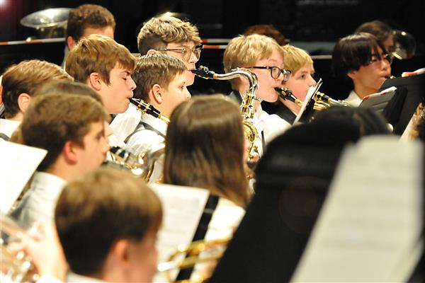 Students performing at the 2023-2024 All County Band Concert